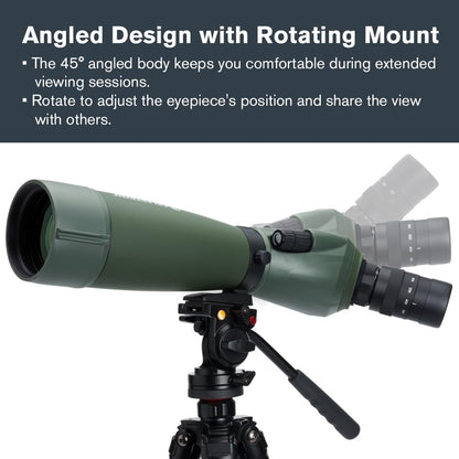 Celestron – Regal M2 80ED Spotting Scope – ED Glass for Birding and Outdoor Activities – Phase and Dielectric Coated BaK-4 Prism – Fully Multi-Coated Optics – Dual Focus – 20-60x Zoom Eyepiece