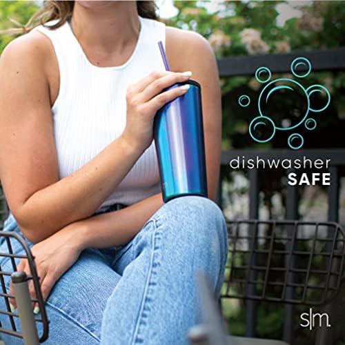 Simple Modern Plastic Reusable Straws - BPA Free Waste Reducing Straw for Tumblers and Travel Mugs, 12 Pack, Midnight