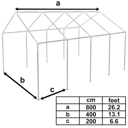 Xhnifbn White Party Tent 26.2'x13.1' PE Canopy Gazebo with Steel Frame, 4 Sidewalls & Windows, UV-Resistant Shelter for Backyard Camping Festivals Outdoor