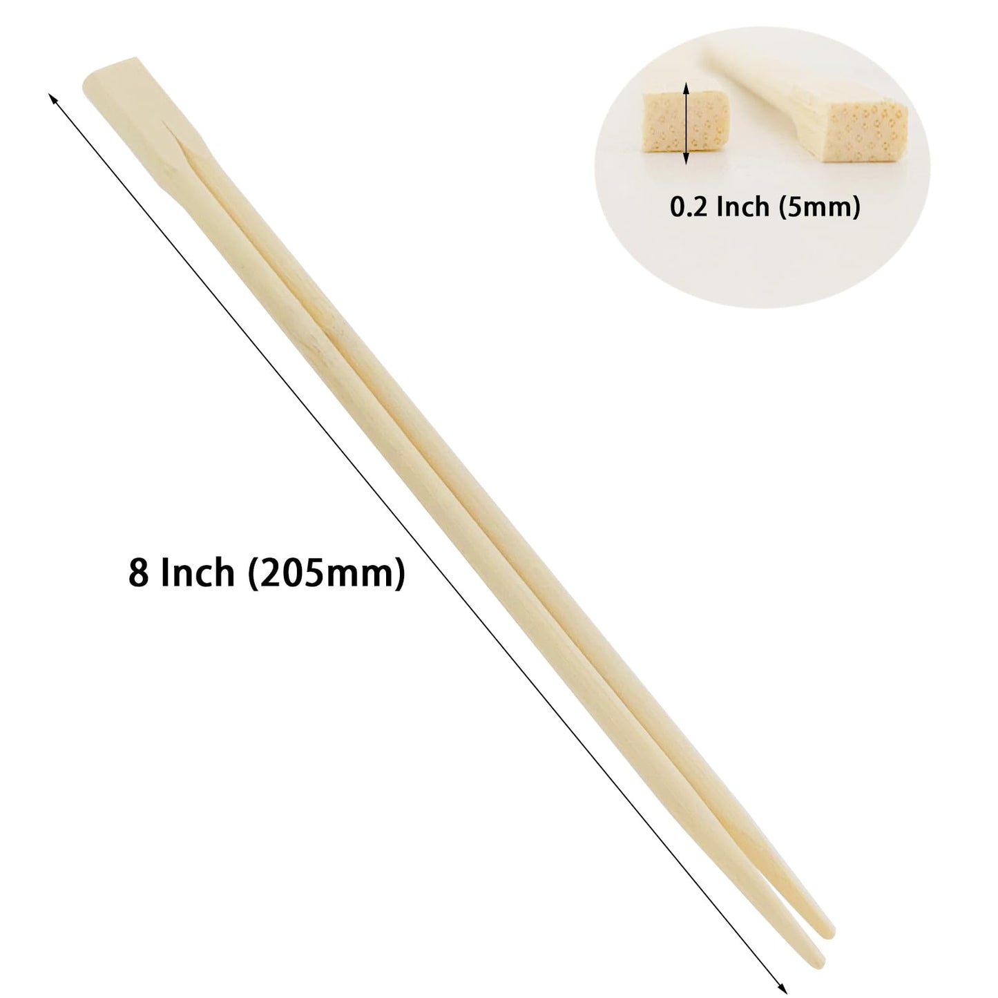 UEJYWUY 600 Pairs 8 Inch Disposable Chopsticks, 20cm Individually White Wrapped Disposable Bamboo Chopsticks, Bamboo Wooden for Noodles, Sushi, Asian Food