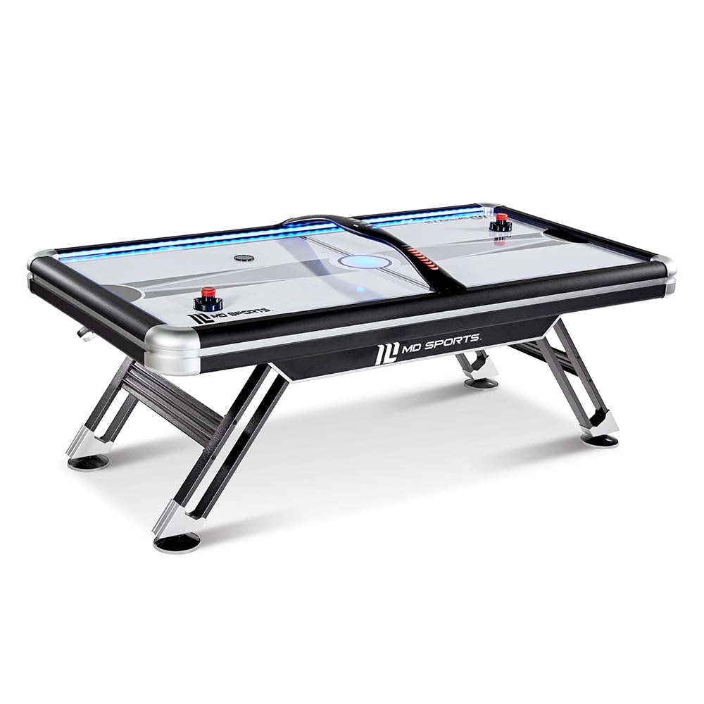 MD Sports 7.5' Titan Air Powered Hockey Overhead Score Table With Pusher and Puck Set
