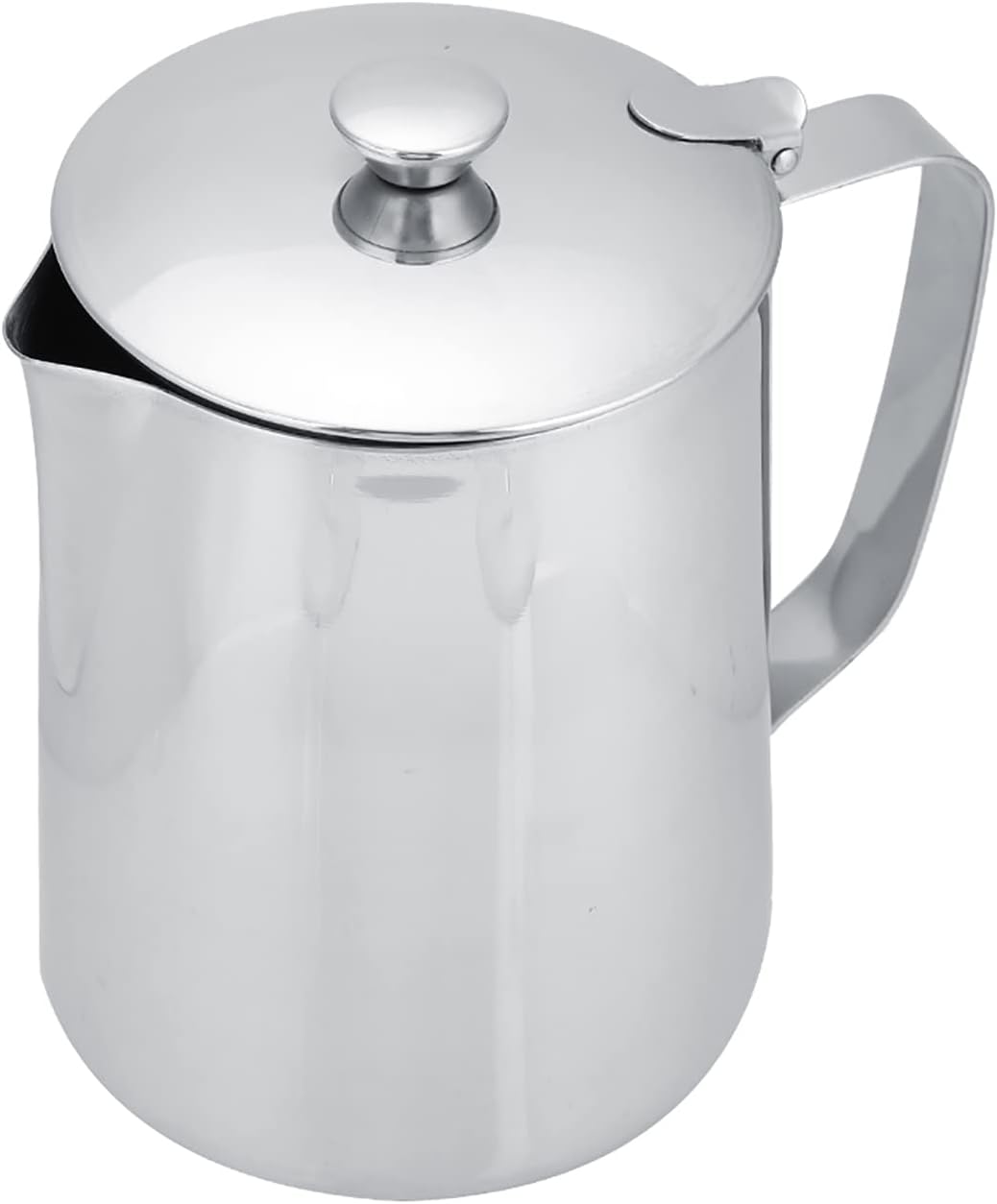 Stainless Steel Milk Frothing Pitcher with Lid for Latte Coffee Art, 1500ML, for Office Kitchen with Handle