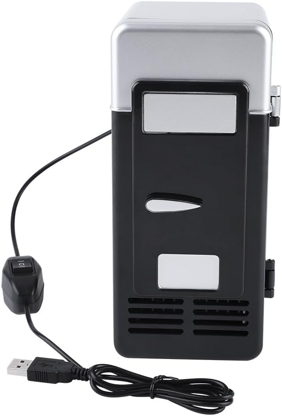 TOPINCN Mini USB Refrigerator Cooler and Heater for Beverage Drink Cans, Office Desktop, Hotel, Home, Car (Black)