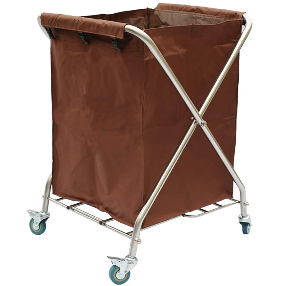 Movable Storage Hand Trucks for Kitchen, Folding Linen Storage Cart for Hotel Lobby Collection, Laundry Sorter Cart for Room Service