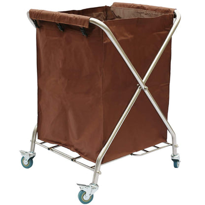 Movable Storage Hand Trucks for Kitchen, Folding Linen Storage Cart for Hotel Lobby Collection, Laundry Sorter Cart for Room Service