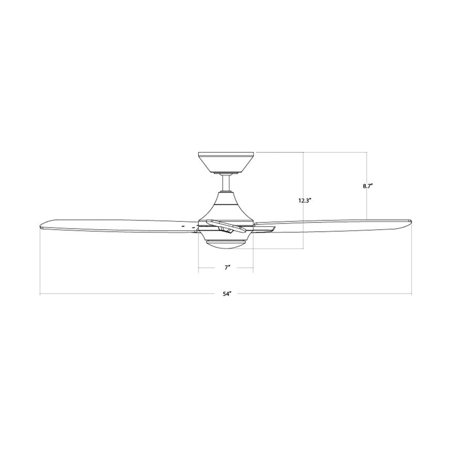 Blitzen Indoor and Outdoor 3-Blade Smart Ceiling Fan 54in Matte White with Remote Control, Matte White