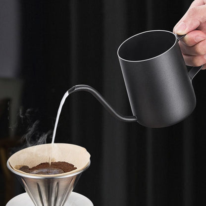 Whistling Teapot Coffee Pot, Stovetop Drip Pot with Long Spout, Stainless Steel Kettle with Tea Strainer
