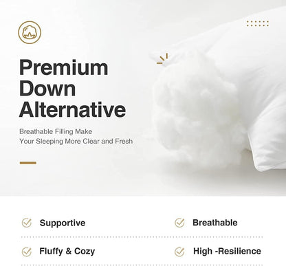1 Count (Pack 1), Acanva Bed Sleeping Extra-Soft Sham Down Alternative Pillow Insert, of White