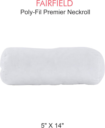 Fairfield Poly-Fil Premier Neckroll Ultra Plush Pillow Insert, 14 x 5-Inch, White