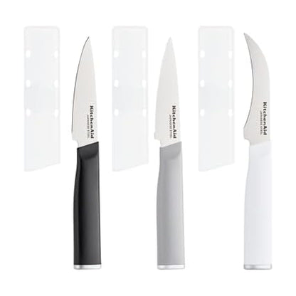 KitchenAid Paring Knife Set, Stainless Steel Kitchen Knife Set, Razor-Sharp Blades, 3 Piece, Multicolor