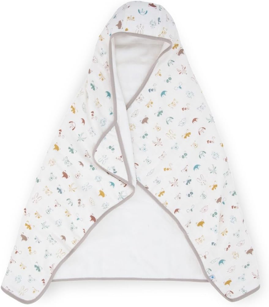 1-6 Little Unicorn Hooded Bath Towel | Absorbent Cotton & Terry Blend | Larger Size for Baby & Toddlers, Years (Animal