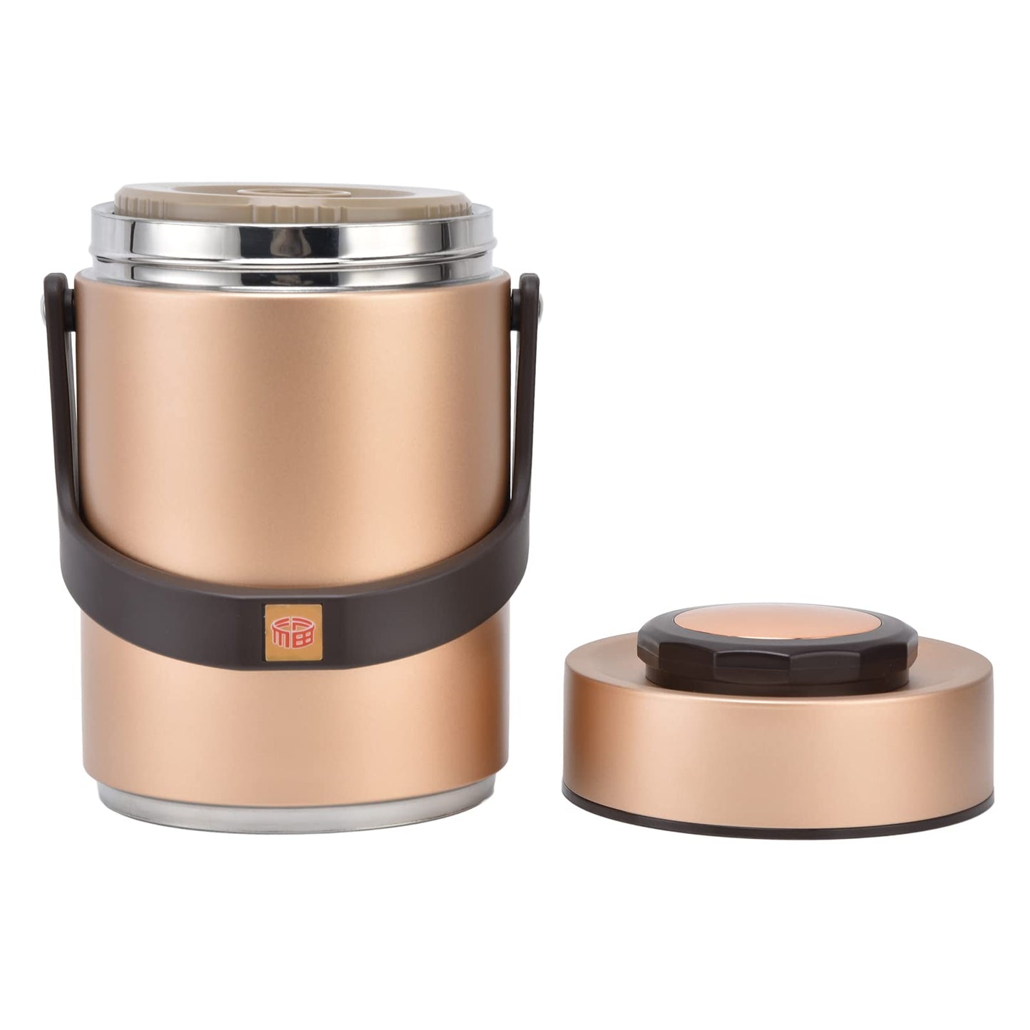 Estink 2000ml Vacuum Insulation Lunch Box 3 Layer Lunch for Hot Food, 304 Stainless Steel Thermal Lunch Box Insulated Food Jar Insulated Food Container (Gold)