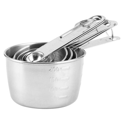 8 Pcs/Set Stainless Steel Baking Tools Measuring Cup for Making Cakes Measuring Cup, for Making Bread Other Desserts for Home Kitchen Desserts/Bakeries