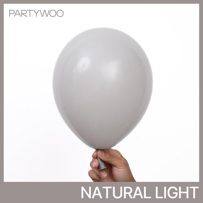 PartyWoo Gray Balloons - 50pcs 12-Inch Matte Gray Latex Helium Balloons for Celebrations