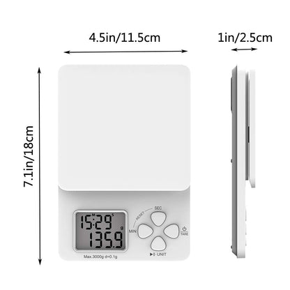 Coffee Digital Scale with Timer, Kitchen Scales for Food Weight in Ounces and Grams - 2 Batteries Included