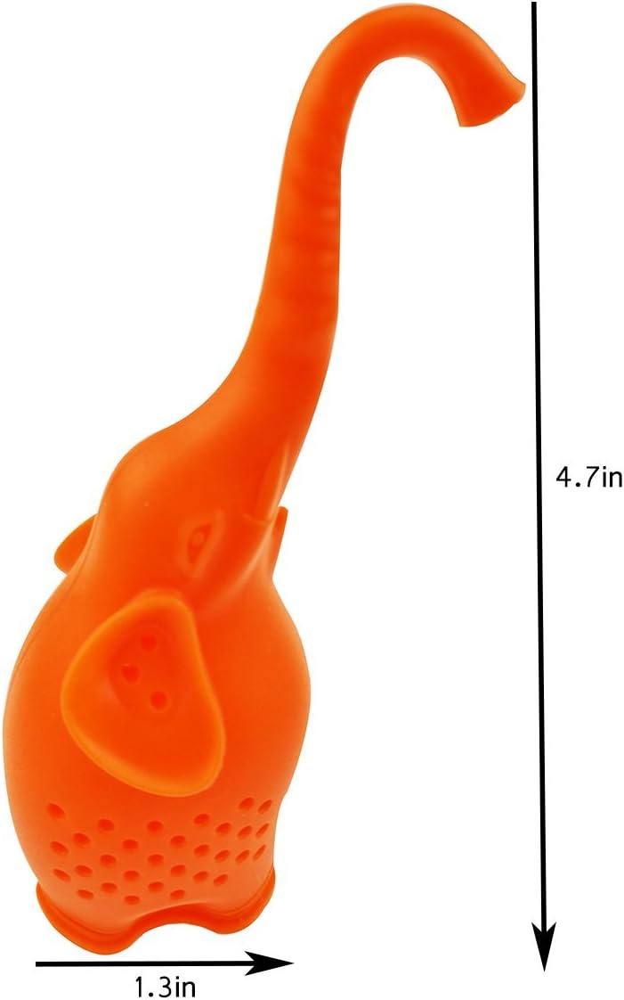 Creative Cute Animal Eco-friendly Silicone Tea Infuser Strainer Set of 6 PCS, Elephant, Shark, Swan, Squirrel,