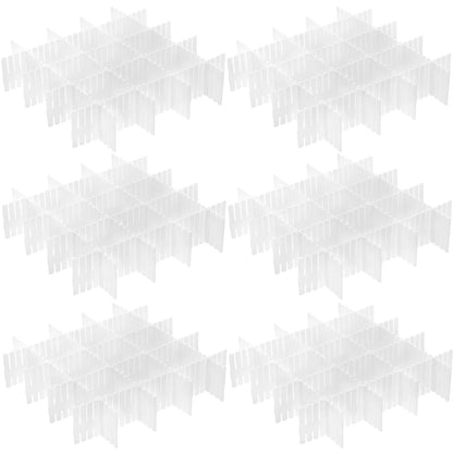 Foraineam 48Pcs Drawer Dividers, Adjustable DIY Grid Divider White Storage Organizer Separator, Socks Underwear Scarves Makeup Drawer Organizer Divider for Dresser Bedroom Office Kitchen Storage