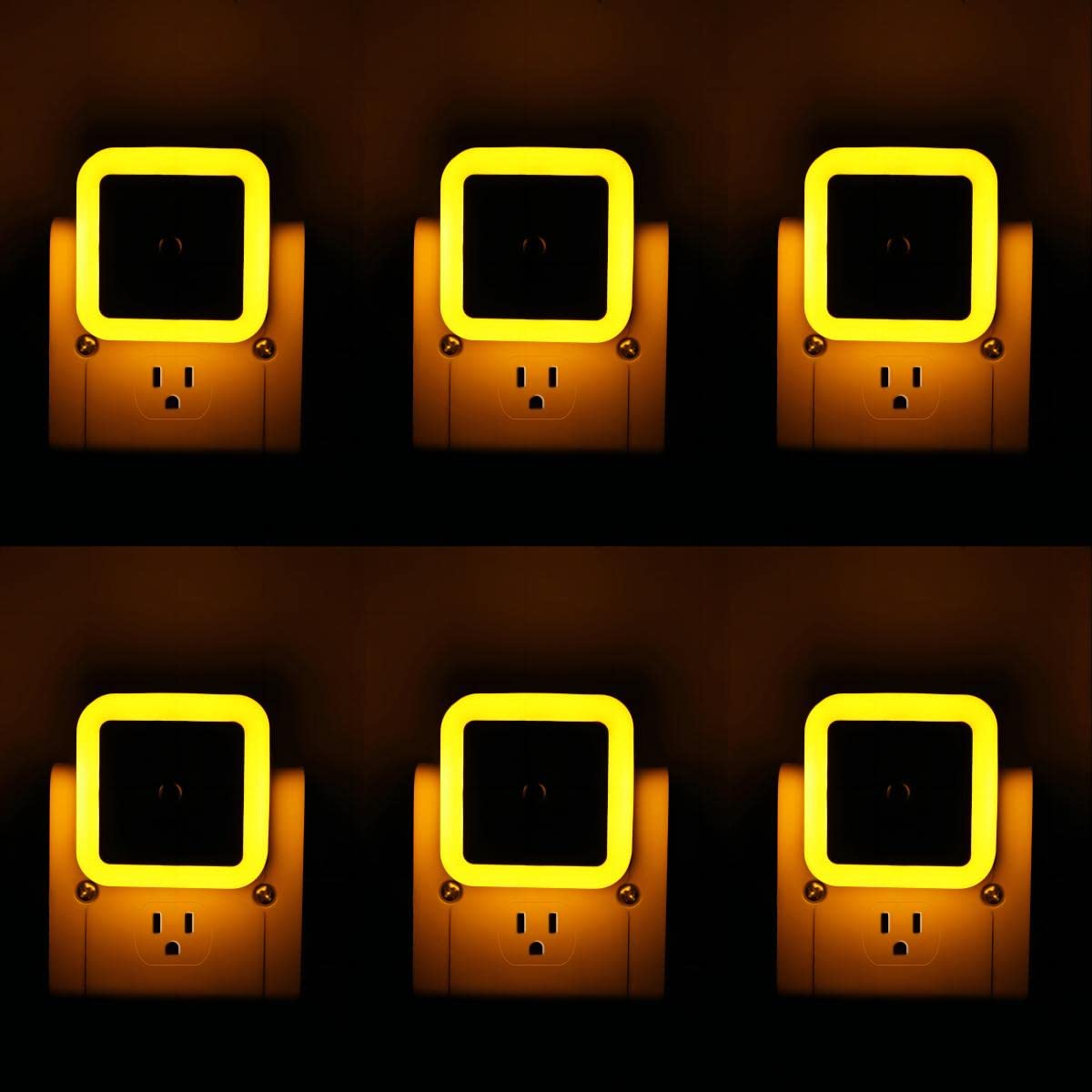 6 Pack Blue LED Night Light Plug in, Dusk to Dawn Sensor Automatic On and Off, Energy Efficient, Soft Glow Kids, Nursery, Bedroom, Bathroom, Hallway, Stairs, Kitchen