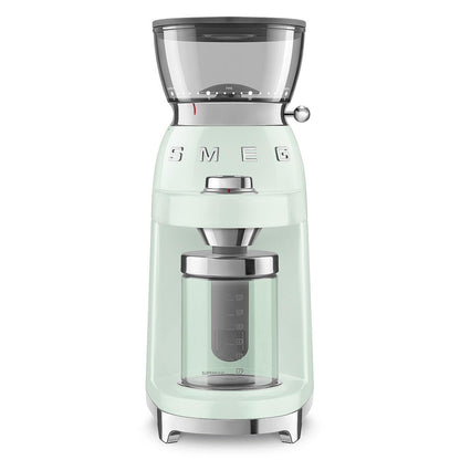 SMEG CGF03 Burr Coffee Grinder, Electric Conical Burr Grinder with 15 Grind Settings, 8 Presets, 240g Bean Hopper, Espresso, Moka & Drip Coffee Grinder, 50’s Retro Style (Pastel Green)