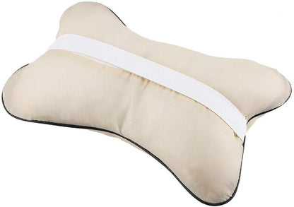 Car Headrest Pillow, Skin-Friendly Headrest Pillow for Car Seat, Office Chair (Beige)