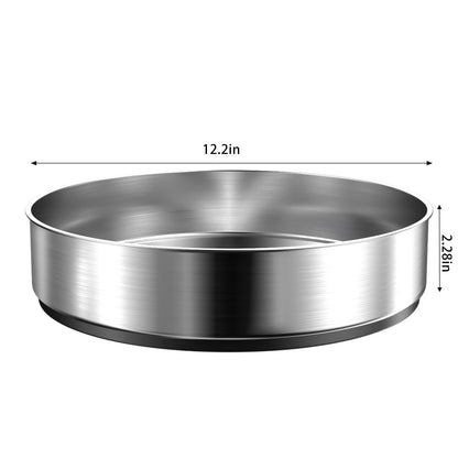 VAEHOLD Pantry Cabinet Lazy Susan Stainless Steel Black Spice Rack Turntable - Decorative Trays Storage Containers Organizer for Kitchen Cabinet, Snacks, Bathroom (12 inches)
