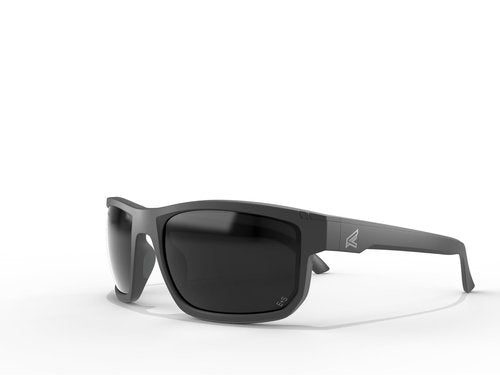 EDGE Defiance Z87 Wayfarer Safety Sunglasses (Matte Black, Polarized Smoke Vapor Shield), Polarized Vapor Shield Anti-Fog Z87 Tinted Safety Glasses, Shatter Resistant, ANSI Compliant Men's Sunglasses
