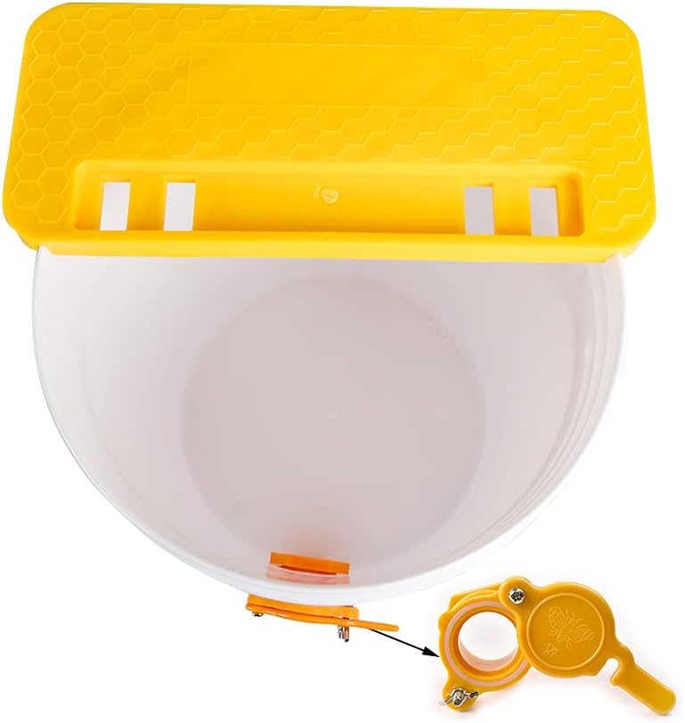 5 10pcs Set Gallon Plastic Honey Bucket Kit - Honey Harvesting Tool with Gate Valve, Filter & Beekeeping Supplies |