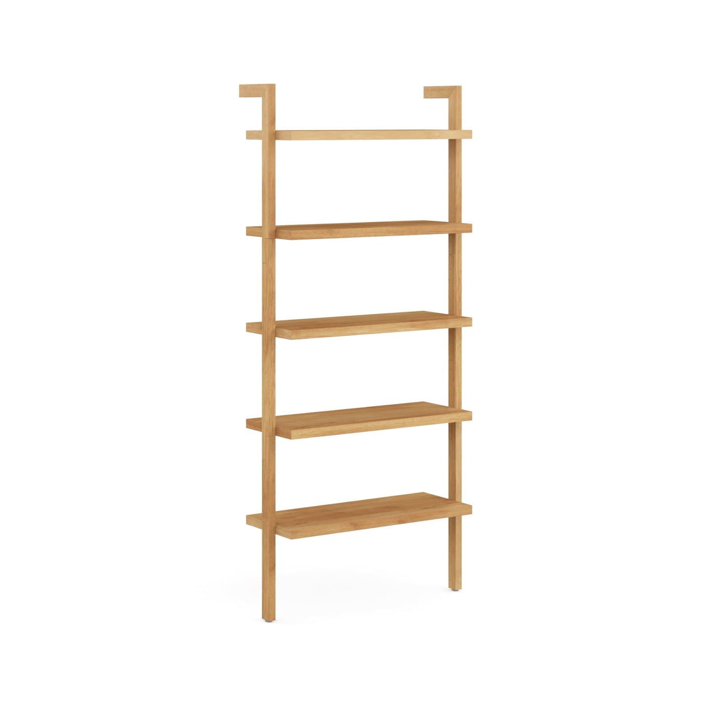 Nathan James Beacon Bohemian 5 Tier Bookshelf, Wall Mounted Bookcase, Solid Wood Bookshelf in Warm Pine