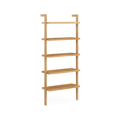 Nathan James Beacon Bohemian 5 Tier Bookshelf, Wall Mounted Bookcase, Solid Wood Bookshelf in Warm Pine