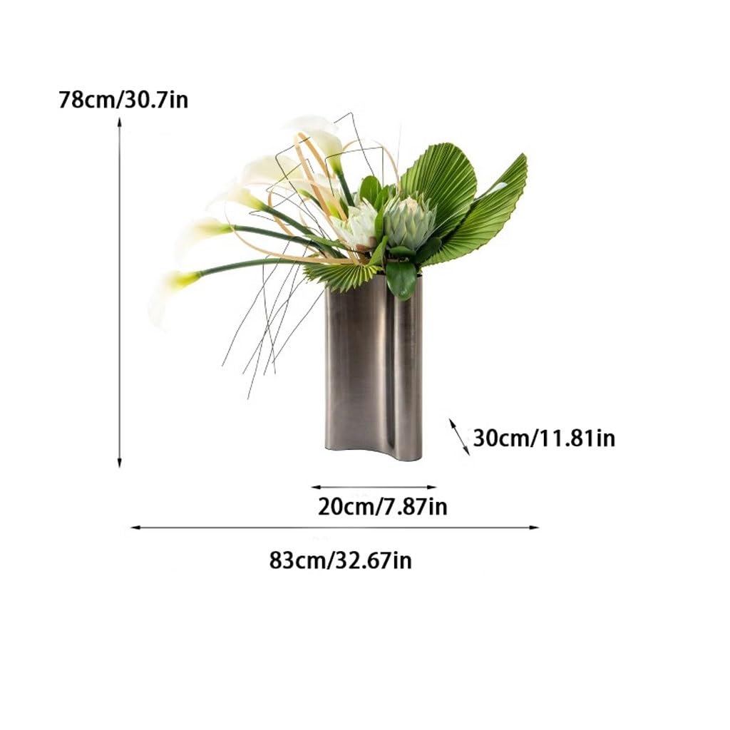 XUNTING Artificial Plants Indoor Light Luxury Simulation Flower Art Set Decoration Dining Table Living Room Negotiation Table Sales Office Decoration Flower Arrangement Plants Decor(B)