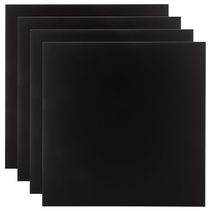 LOYORTY 4PCS 12 x 12 x 1/32 (0.04”) Inch Anodized Aluminum Sheet, Black Aluminum Engraving Blanks, 0.8MM Thin Metal Plates for Laser Engraving, Crafting, DIY, House Decoration
