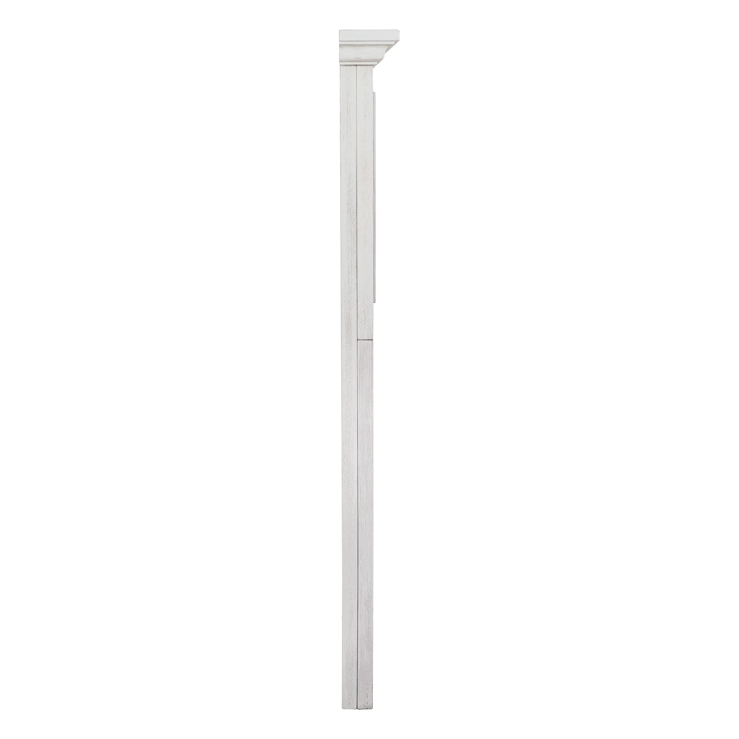 OSP Home Furnishings Farmhouse Basics King Headboard Only, Rustic White Finish