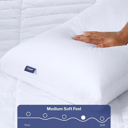 Casper Sleep Original Pillow 2-Pack - Medium Soft Feel, Down-Alternative Fill | Standard Size, Neck Pain Relief