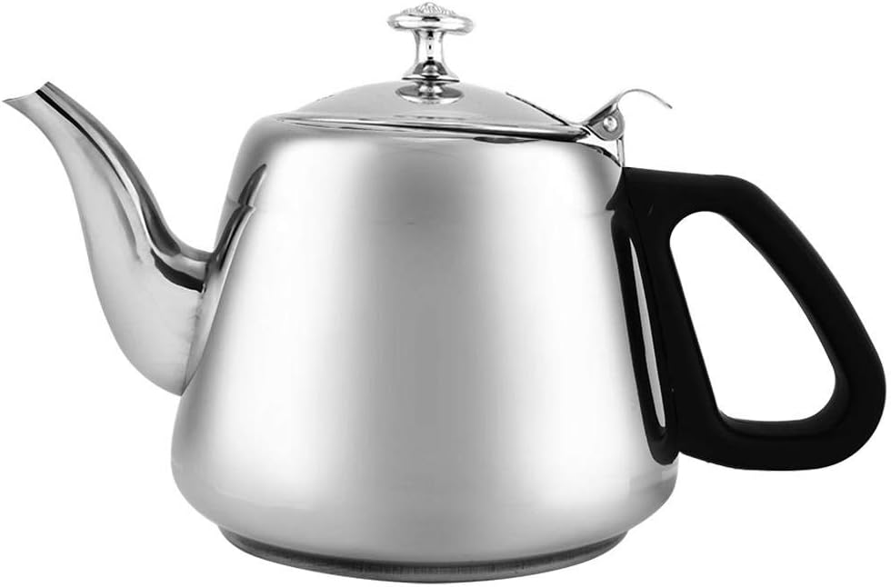 Teapot, 1.5L/2L Stainless Steel Stove-top Coffee Pot with Filter (2L)