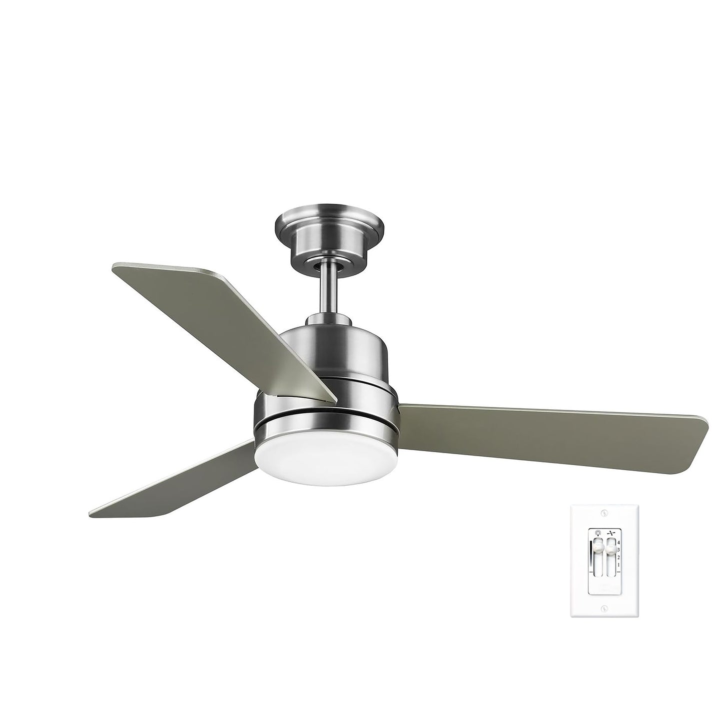 Progress Lighting Trevina II Collection 44" Three-Blade Brushed Nickel Ceiling Fan