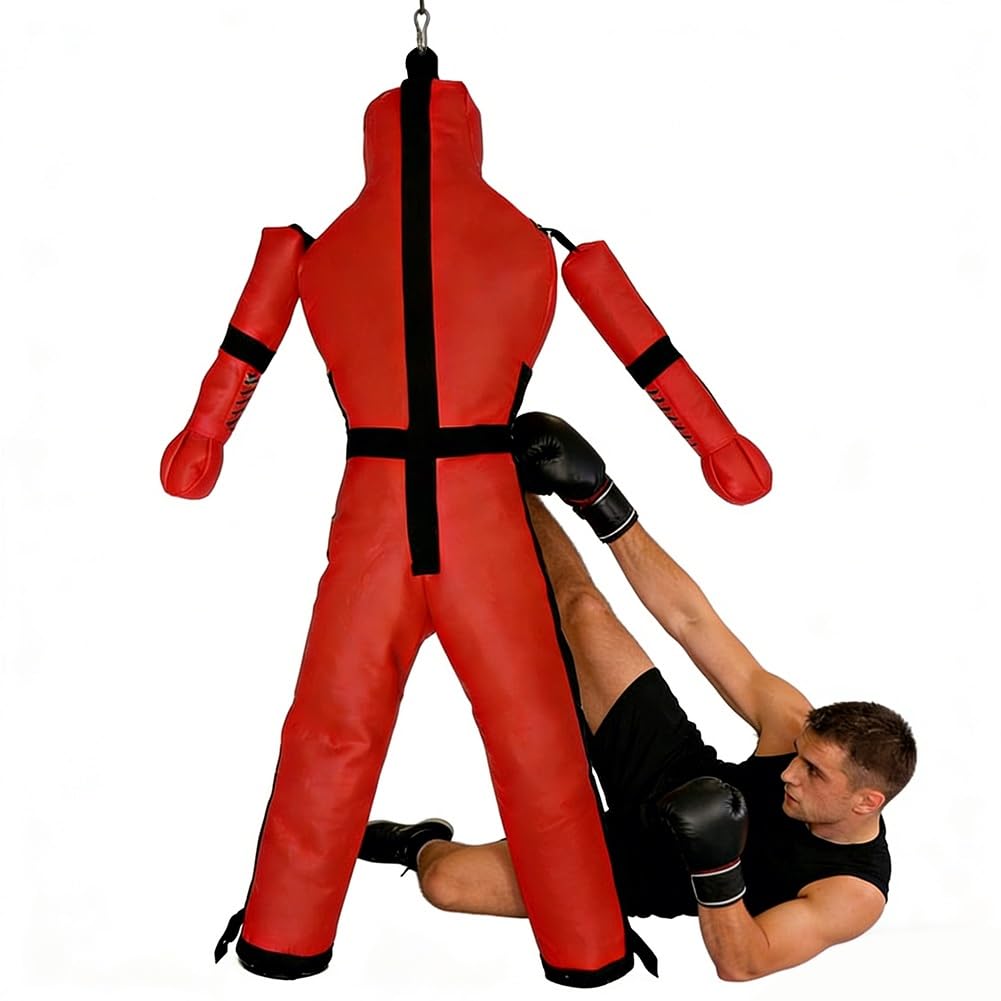 Hanging Grappling Dummy, MMA Wrestling Martial Arts Doll, Brazilian JIU Jitsu Submission Mixed, Movable arms, Durable Canvas Fabrics, UNFILLED(160cm)