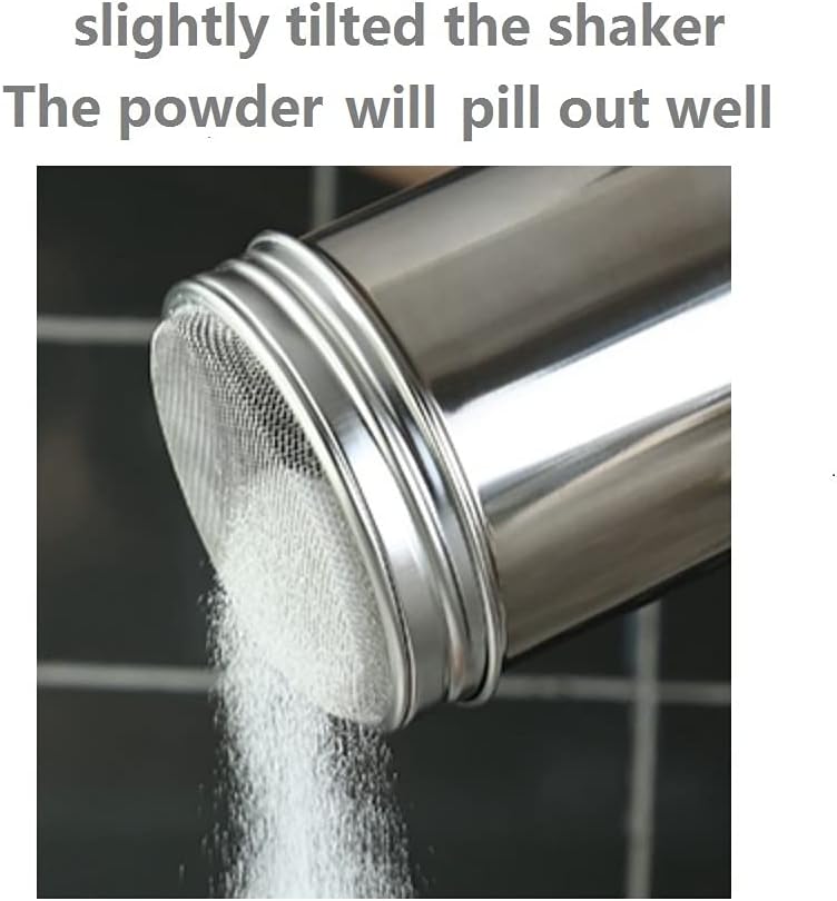 1 Pack Shaker Sifter Dispenser Duster Container, Stainless Steel for Baking Powdered Sugar, Cocoa, etc.