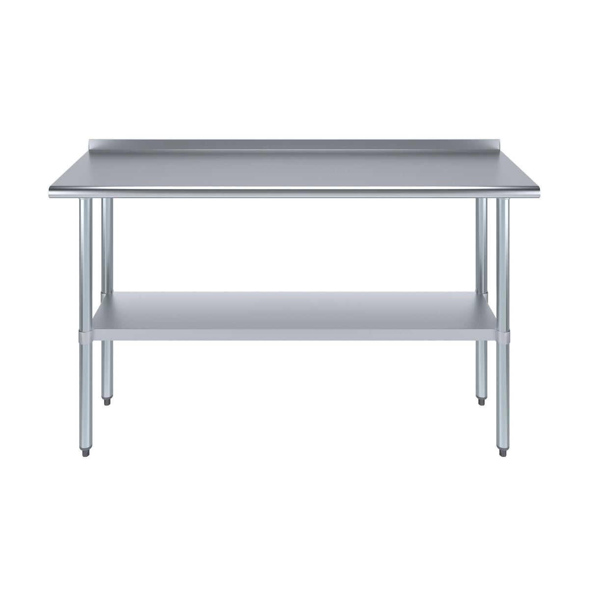 AmGood Stainless Steel Work Table with 1.5" Backsplash | Metal Kitchen Food Prep Table | NSF (60" Long x 18" Deep)
