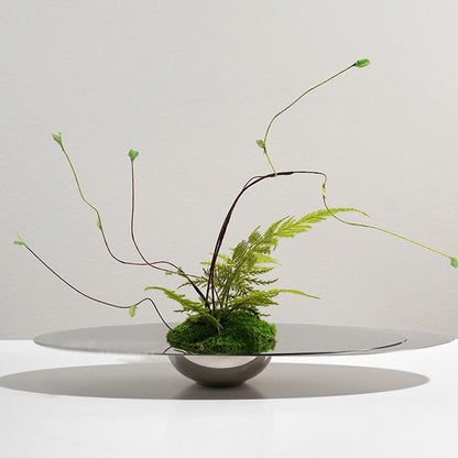 Bonsai Tree Pot for Fake Tree Light Luxury Hotel Living Room Table Floral Arrangement Stainless Steel Decoration Simulated Floral Arrangement for Office Living Room Greenery Decor