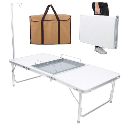 Eminchu Folding Table with Sprayed Fireproof Board Foldable Design Easy to Carry Camping Furniture Supplies High Strength Aluminum Alloy Material for Outdooor Picnic Camping Travel