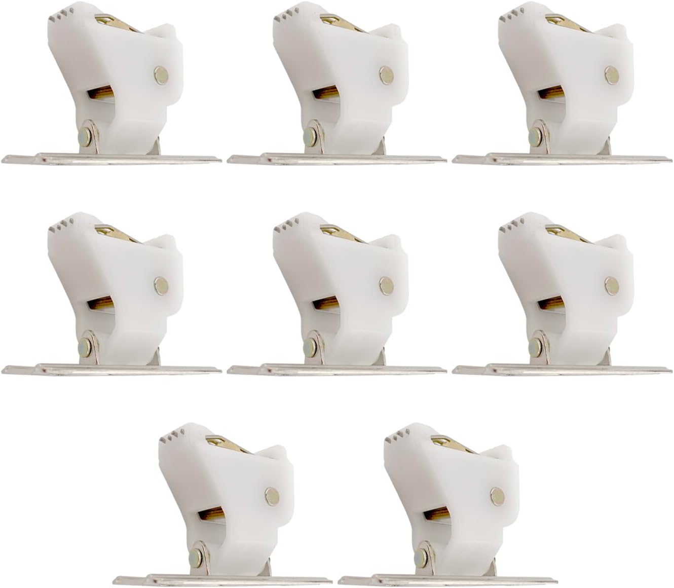 Amazing Drapery Hardware Large White Roman Shade Cord Lock - 8-Pack with Dual Brass Wheels, Holds 5 Lift Cords