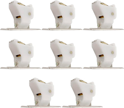 Amazing Drapery Hardware Large White Roman Shade Cord Lock - 8-Pack with Dual Brass Wheels, Holds 5 Lift Cords