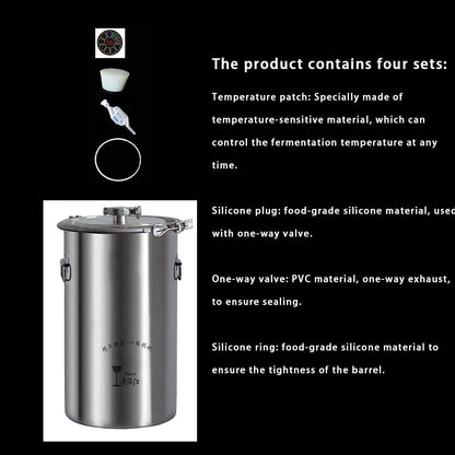 60L 304/316 New stainless steel fermentation barrel wine barrel fermenter self-brewed wine sealed barrel wine making equipment (316 without tap)