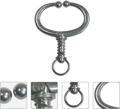YARNOW Spring Loaded Bull Nose Ring for Cattle, Stainless Steel Tongs and Livestock Supply Tools