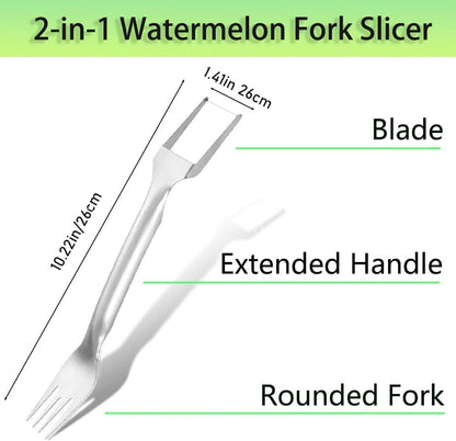 3 Packs 2-in-1 Watermelon Fork Slicer Fruit Cutter, Stainless Steel Watermelon Cutter Artifact, Watermelon Cut ter Slicer Tool Fruit Forks Sli cer Knife Kitchen Gadgets