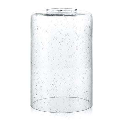Skelang Seeded Lip-less Glass Lamp Shade, Cylindrical Light Cover with Fitter Opening, Replacement for Chandelier, Pendant, Bathroom Vanity Light