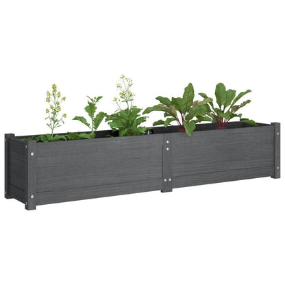 Todiikf Raised Garden Bed Set of 2 Large Gray Solid Pine Wood Planter Boxes 59" Outdoor Patio Backyard Flower Herb Vegetables
