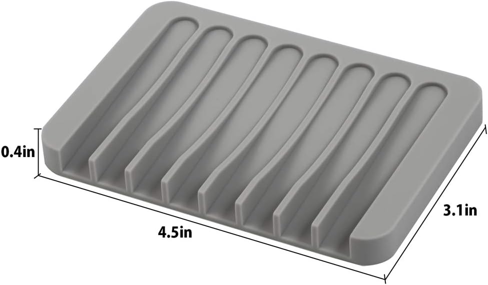 3PCS Premium Silicone Self Draining Soap Holder - Soap Saver for Shower, Bathroom, Kitchen, Easy Clean, Keep Soaps Dry