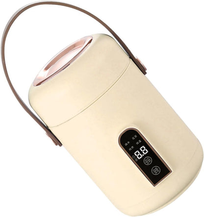 Portable Electric Stewpot, Mini Rice Cooker for Soup and Porridge, Efficient Heating for Home Kitchen Office (Beige)