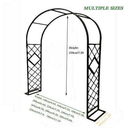 French Style Steel Wedding Arch Stand for Garden Trellis 240x230x40cm 140 340cm Width Options ()